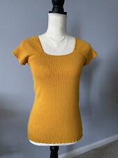 Top ModCloth amarillo acanalado manga corta talla L segunda mano  Embacar hacia Argentina