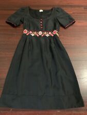 Vestido de cintura Viola Anthropologie 100% seda preto vermelho bordado linha A tamanho 2 comprar usado  Enviando para Brazil