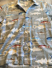 Camisa masculina grande Bluewater Wear peixe água salgada manga curta botão EUA comprar usado  Enviando para Brazil