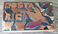 Caja de madera hecha a mano de Costa Rica con 28 fichas de dominó estilo antiguo vintage segunda mano  Embacar hacia Argentina