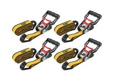 CAT 16ft x 1-1/2" Ratchet Tie Down Set with Soft Hooks - Yellow, Pack of 4 for sale  Shipping to South Africa