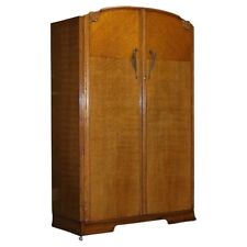 LARGE VINTAGE ART DECO OAK TWO DOOR WARDROBE for sale  Shipping to South Africa