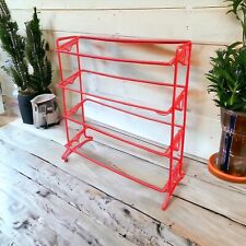 Vintage Shoe Rack Red Plastic Coated Metal Wire VGC for sale  Shipping to South Africa