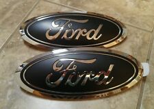 2015-17 Ford F150 Grill & Tailgate Emblema Custom Preto Fosco Par, Combo Novo comprar usado  Enviando para Brazil