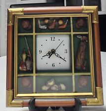 Usado, Reloj cuadrado de béisbol vintage marco de madera decoración del hogar, buen estado, funciona segunda mano  Embacar hacia Argentina