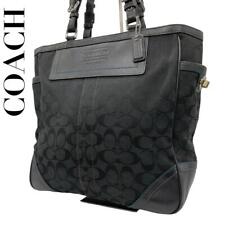 Bolsa tote de ombro COACH bolsa de mão de couro lona preta A4 feminina do Japão comprar usado  Enviando para Brazil