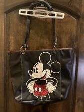 Bolsa tote Disney Mickey Mouse com lantejoulas vermelhas preta algodão e vinil comprar usado  Enviando para Brazil