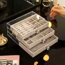 Usado, Caixa de joias transparente multi-camada gaveta colar brinco organizador de armazenamento comprar usado  Enviando para Brazil
