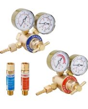 Used, Oxygen and Acetylene Regulator Welding Gas Gauges Pair w/Flashback Arrestors Set for sale  Shipping to South Africa