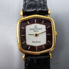 Used, Michel Herbelin Tradition Watch Women Gold Tone White Dial 19mm Hexagon New Batt for sale  Shipping to South Africa