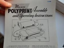 PHOTOCOPIER HISTORY rare  1960s era MASON POLY PRINT ASSEMBLY OPERATING ETC  for sale  Shipping to South Africa