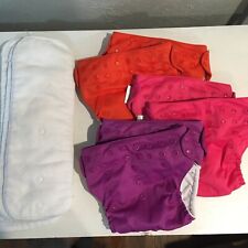 Lot of BumGenius 6 Diaper Covers w Pocket 6 One Size Inserts Pink Orange Purple for sale  Shipping to South Africa