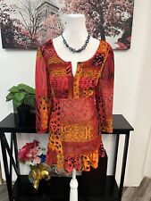 Peter Nygard Women’s tunic  Blouse Size 12 Animal Print Sheer Scoop Neck for sale  Shipping to South Africa