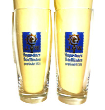 2 Augustiner Brau Munich Helles 0.5L German Beer Glasses for sale  Shipping to South Africa