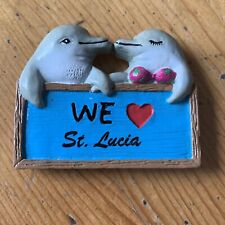 St Lucia - Ímã de geladeira lembrança 3D - Golfinhos, usado comprar usado  Enviando para Brazil