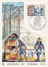 Carte postale 1er jour timbre 1971 GUERRE 14-18 WW1 courrier dans tranchées 2 d'occasion  Bourg-de-Péage
