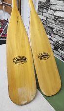 Pair Of  Feather Brand 66" L 6" Blade Wooden Canoe Paddles Cabin, used for sale  Shipping to South Africa