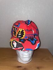 80s Vintage Wendy's Fast Food Promo Red Art Artwork Splatted AOP Hat Headwear VT for sale  Shipping to South Africa