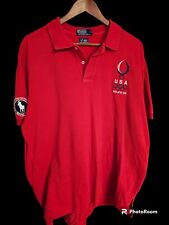 Usado, Camisa polo masculina grande Ralph Lauren vermelha bordada EUA Olimpíadas de Pequim 2008 comprar usado  Enviando para Brazil