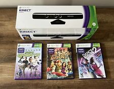 Used, Microsoft Xbox 360 Genuine Kinect Sensor In Box w/ 3 Games Tested & Works! Clean for sale  Shipping to South Africa