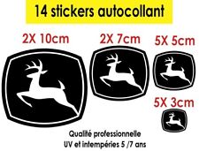 14 Stickers autocollant JOHN DEERE logo (3, 5, 7 et 10 CM) MAM627 d'occasion  Tours-