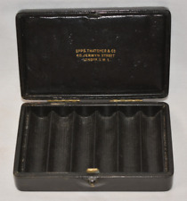 Antique Black Leather Leatherette Jewellery Box Display Storage EPPS Thatcher Co, used for sale  Shipping to South Africa