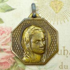 Santa Virgen María. Lourdes 1971. Colgante religioso antiguo. Medalla grande francesa. segunda mano  Embacar hacia Argentina
