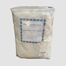 Falda de cama tamaño completo Annie Selke Pine Cone Hill Savannah gasa de lino marfil ($258), usado segunda mano  Embacar hacia Argentina