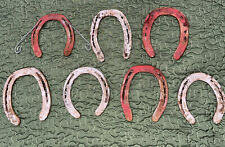 Used, 7 Used NO NAILS Steel Rusty HORSESHOES Lot Art Decor Rustic Western crafts ,red for sale  Shipping to South Africa
