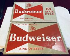 2 letreros vintage Budweiser Masonita punto de compra para estuches 24 botellas de vidrio segunda mano  Embacar hacia Argentina
