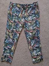 Used, Ladies Cotton Papaya Size 20 Used Cropped Jungle Print Trousers Elastic waist for sale  WESTON-SUPER-MARE