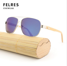 Óculos de sol FELRES feito à mão unissex madeira templo clássico óculos quadrados novo comprar usado  Enviando para Brazil