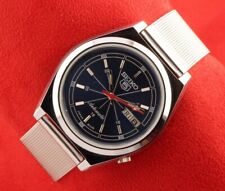 Usado, Relógio de pulso masculino vintage antigo Seiko 5 preto automático japonês 37,5 mm comprar usado  Enviando para Brazil