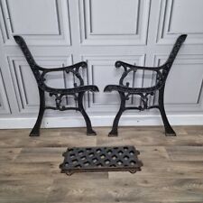 Reclaimed Vintage Decorative Ornate Cast Iron Metal Garden Bench Seat Ends Chair for sale  Shipping to South Africa