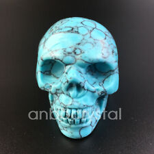 Crânio de cristal de quartzo pedra turquesa natural 2" esculpido crânio Reiki cura 1 peça comprar usado  Enviando para Brazil