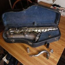 ~*ANTIQUE 1919 BUESCHER TRUE TONE LOW PITCH C-MELODY SILVER SAXOPHONE & CASE*~, used for sale  Shipping to Canada