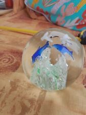 Glass paperweight blue for sale  GRIMSBY