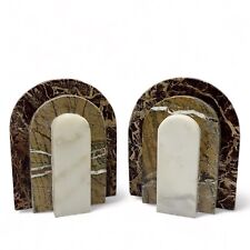Set of 2 Rosso Marble Granite Arched Modernist Bookends for sale  Shipping to South Africa