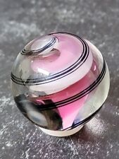 Steven Maslach 1" Multi-Colored Pink Black Art Glass Marble for sale  Shipping to South Africa
