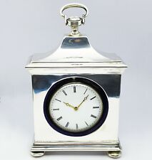 Reloj de bolsillo de escritorio Art Deco exhibición/caja en plata esterlina inglesa con reloj 15, usado segunda mano  Argentina 