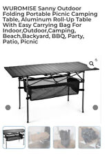 WUROMISE Mesa de acampamento portátil dobrável ao ar livre piquenique, mesa de enrolar de alumínio  comprar usado  Enviando para Brazil