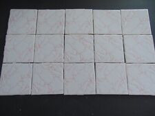 15 azulejos de pared de cerámica recuperados para baño rosa/blanco H.R. Johnson 4 1/4" brillante, usado segunda mano  Embacar hacia Argentina
