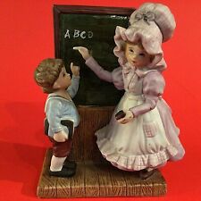 Used, SCHOOL TEACHER FIGURINE VINTAGE BLACKBOARD A B C'S 7"H HAND DECORATED BOY GIRL for sale  Shipping to South Africa
