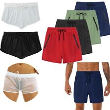 Mens Casual Shorts Elastic Waistband Zipper Pockets Drawstring Swimming Trunks , käytetty myynnissä  Leverans till Finland