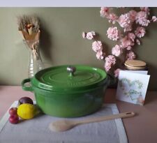 STAUB Cocotte en Fonte, Ovale, Ø 33 cm, 6,7 litres vintage couleur verte d'occasion  Le Poinçonnet