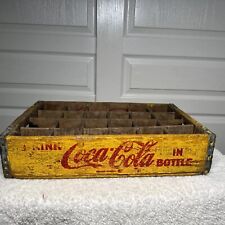 Used, Vintage  Red and Yellow Wooden Wood 24 Bottle Coca-Cola Coke Crate for sale  Shipping to South Africa