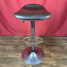Brown Leather Barstool Made In Italy Bistro Stool Vintage Gas Height Adjustable  for sale  Shipping to South Africa