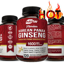 Ginseng coreano 1600 mg 120 cápsulas desejo máximo de energia de ginseng vermelho comprar usado  Enviando para Brazil