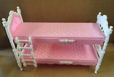 Pink Plastic Bunk Bed & Ladder Made for Barbie Dolls Dollhouse Bedroom Furniture for sale  Shipping to South Africa