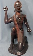 Boneco de arte vintage 17" GRANDE madeira esculpido à mão INTENSO homem tribal africano estátua , usado comprar usado  Enviando para Brazil